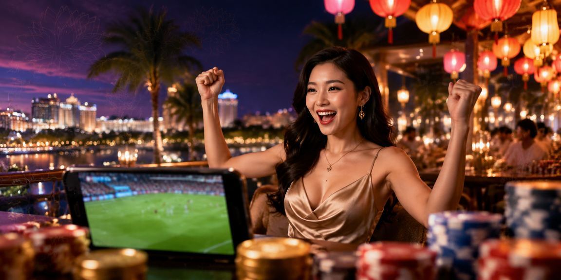 Khu giải trí sôi động tại chợ đêm Phú Quốc — không khí thể thao và casino về đêm